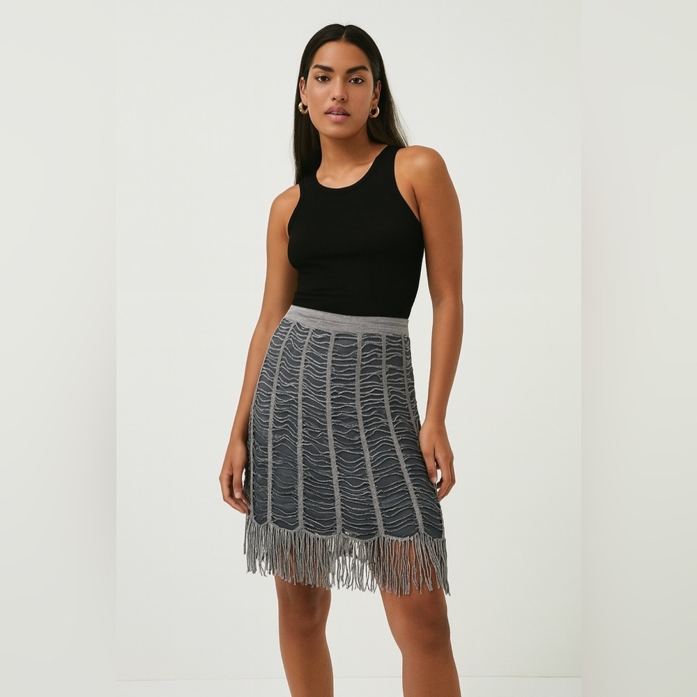 Karen Millen Hand crocheted beaded ombré skirt